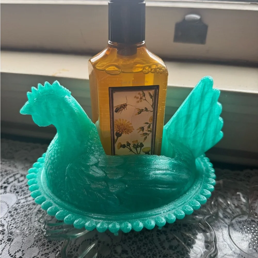 Hen on nest bath and body hand soap holder- 3d printed